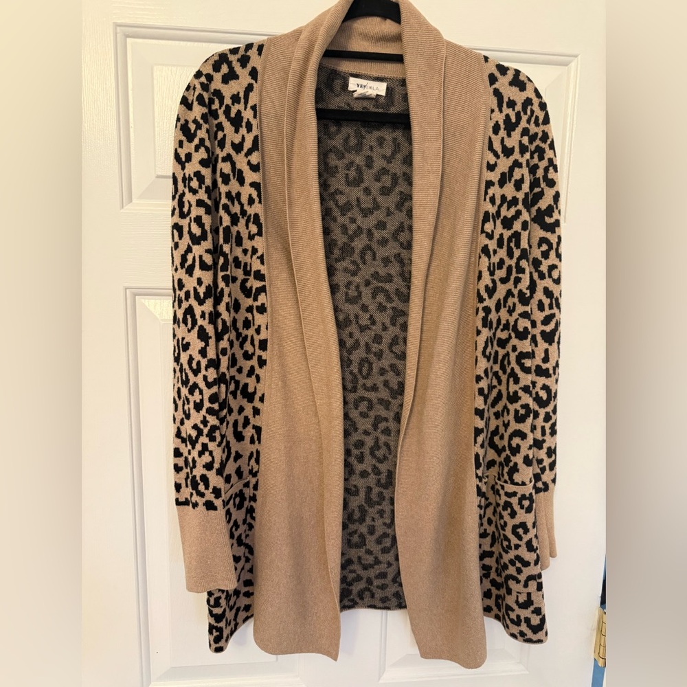 Chic Leopard Print Cardigan Sweater
